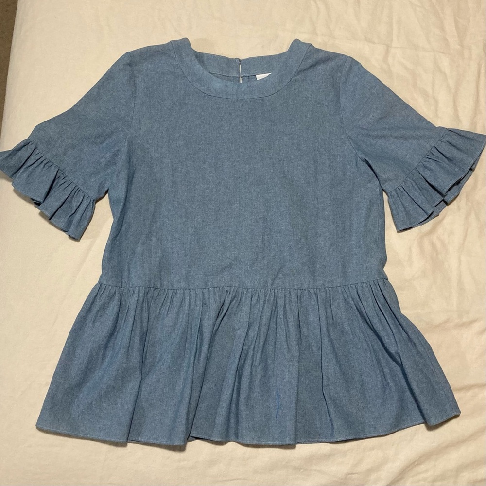 LaRoque‎ Betty B Top Chambray Denim Peplum